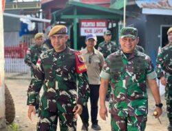 Dansatgas Pamtas Yonarhanud 8/MBC Sambut Kunjungan Pangdam Brawijaya