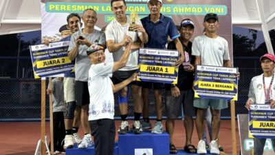 Turnamen Tenis Piala Gubernur Kaltara 2026 Resmi Ditutup, Sekprov Raih Juara 1 GPA KU 100 Tahun
